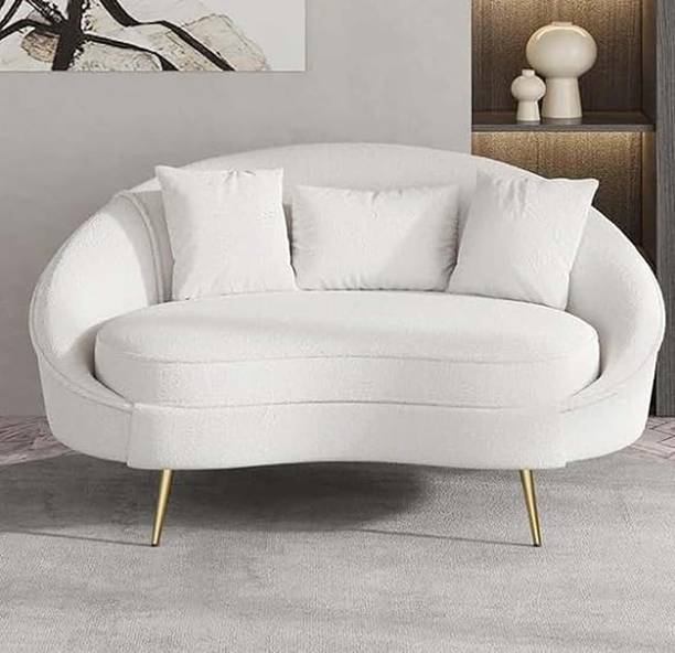 Soul Light Art Modern Velvet Curved Sofa 2 Seater Sofa Fabric 2 Seater  Sofa