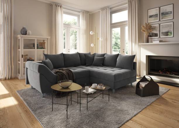 fabrique Italian L Shape LHS Fabric 5 Seater  Sofa