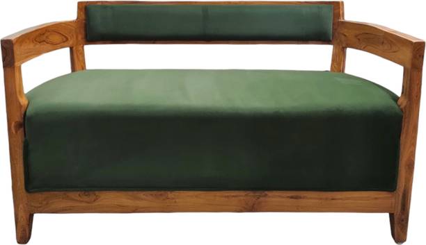 lumber casa Long lasting teak wood sofa, Fabric 2 Seater  Sofa