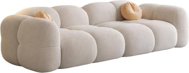 bloo mart Modern 3 Seater Sofa Set for Living Room - Cream Fabric 3 Seater  Sofa