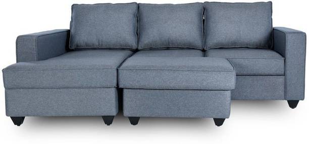 Wakefit Napper 2 Seater + Left Aligned Chaise with Ottoman Fabric 5 Seater  Sofa