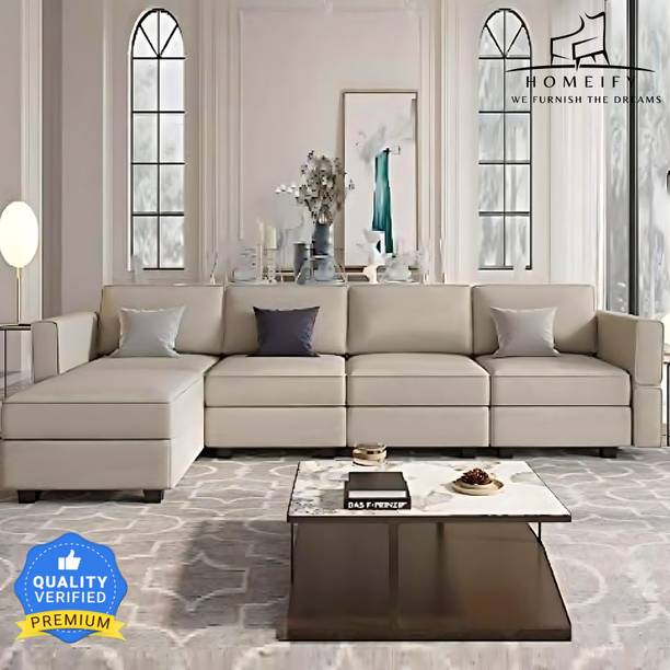 Homeify Skyler 5 Seater Sectional Sofa Set for Living Room Fabric 5 Seater  Sofa