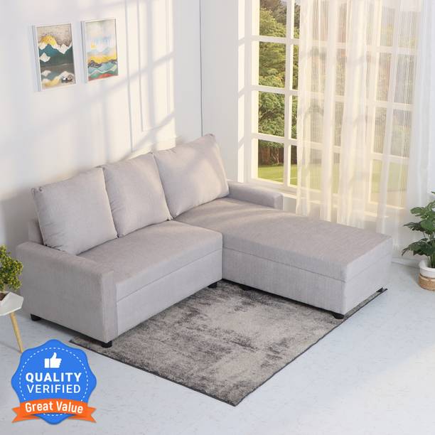 Flipkart Perfect Homes Porto L Shape Fabric 5 Seater  Sofa