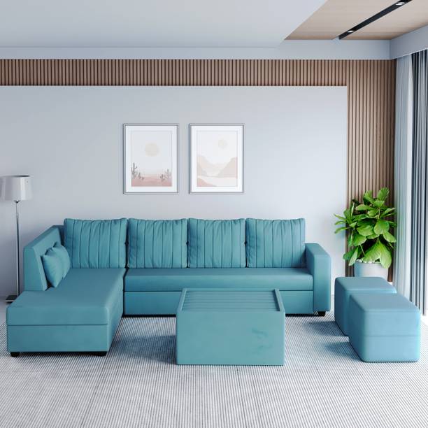 Bharat Lifestyle Preston Fabric 6 Seater  Sofa