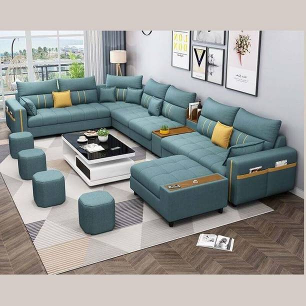 WAKESURE Premium Quality Leather Leatherette 12 Seater  Sofa