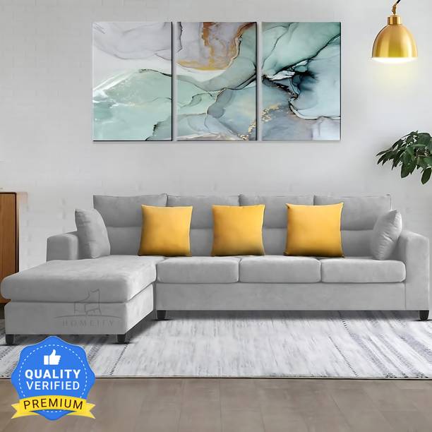 Homeify Nordic 6 Seater Fabric LHS L Shape Sofa Set for Living Room Fabric 6 Seater Sofa