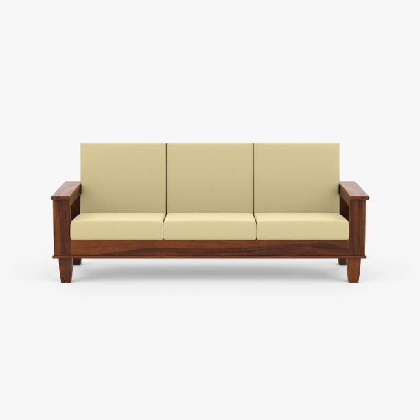 mp enterprises Sheesham Wood 3Seater Sofa For House/Office Fabric 3 Seater  Sofa