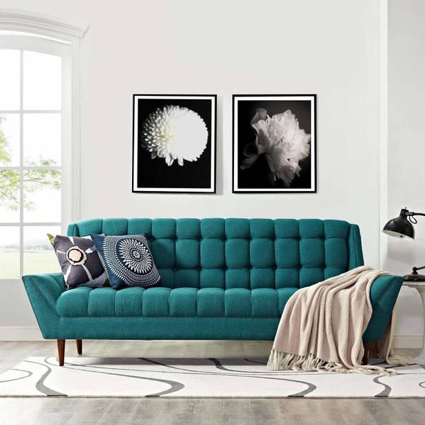 India wood mart Wooden Sofa Chaise Longue for Your Bedroom, Living Room and Loving Spaces Leather 3 Seater  Sofa