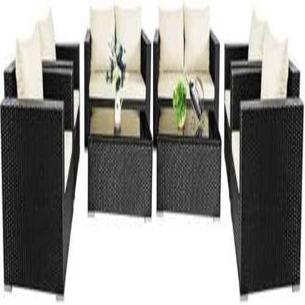 Mymigos 4-Piece Outdoor Patio Furniture Set, All-Weather HDPE Rattan Wicker Fabric 4 Seater  Sofa