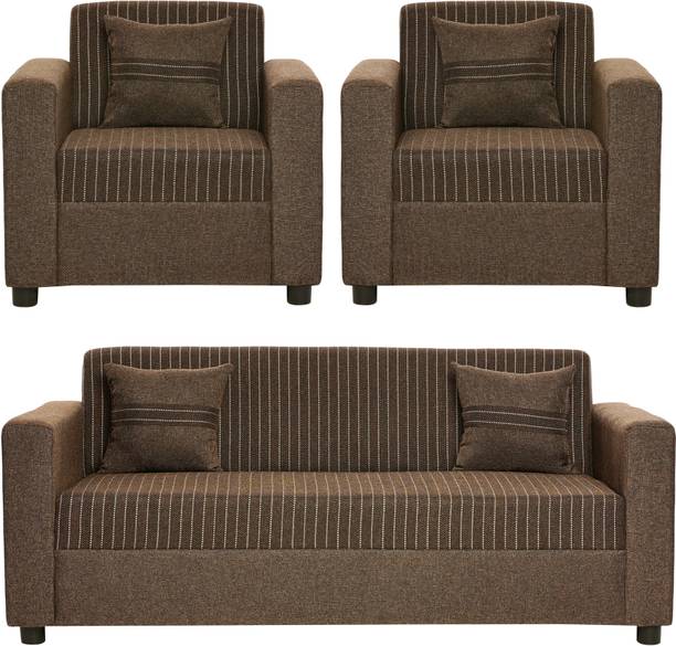 Fusion Furniture Factory 5 seater Crete Brown Fabric 5 Seater  Sofa