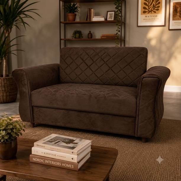 SNUZSPACE Marcello Premium Velvet fabric with Modern Space-Saving Design Fabric 3 Seater Sofa