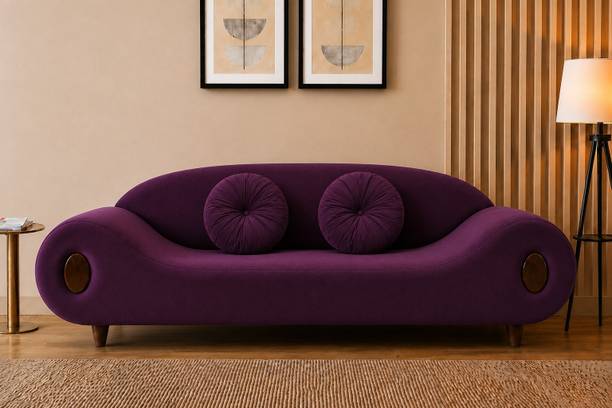 RM HOME Helix Designer Curved Premium Contemporary Luxury Soft Comfor Fabric 3 Seater  Sofa