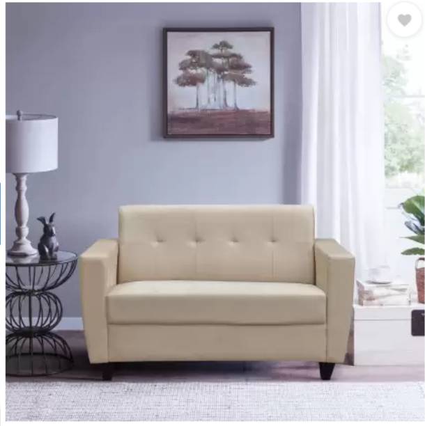 SS CRAFTMAKERS Tufted Back Two Seater Sofa Beige Fabric 2 Seater Sofa Fabric 2 Seater  Sofa