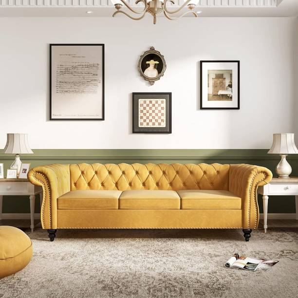 DMK Fully Upholstered Three Seater Fabric Recliner For Living Room/ Office | Fabric 3 Seater  Sofa