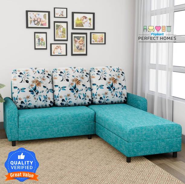 Flipkart Perfect Homes Ivory RHS Fabric 5 Seater  Sofa