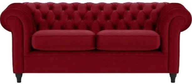 India wood mart Modern & Classic Hand Tufted 2 Seater Fabric Valvet Chesterfield Sofa Fabric 2 Seater  Sofa