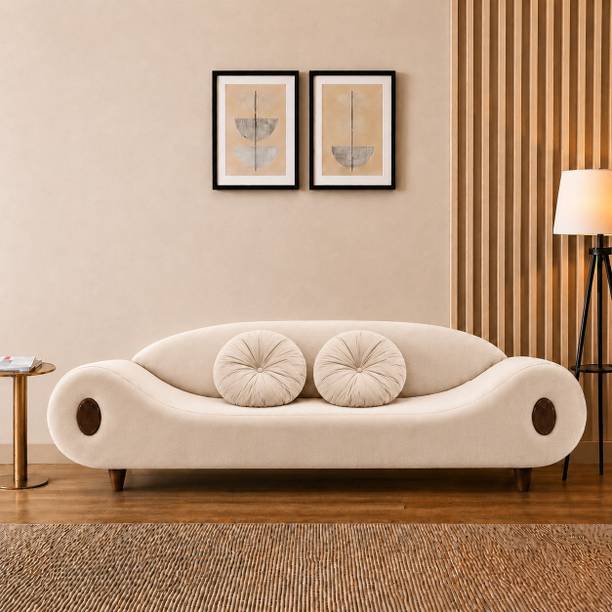 RM HOME Designer Curved Premium Contemporary Luxury Soft Comfor Fabric 3 Seater Sofa