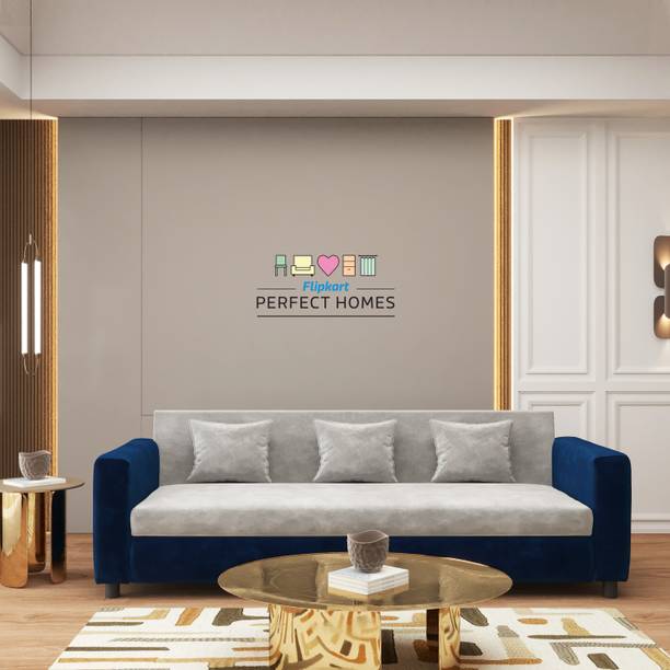 Flipkart Perfect Homes Crete Velvet Soft Touch Fabric 3 Seater  Sofa