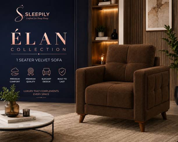 Sleepily Premium Modern Fabric Sofa with cushioned seating for Living Room Fabric 1 Seater  Sofa
