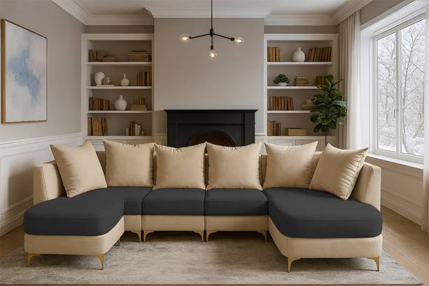Casaliving Zoe Solid Wood 8 Seater  Sofa