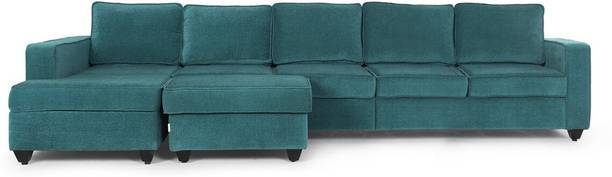 Wakefit Napper Left Aligned Chaise with Ottoman Fabric 7 Seater  Sofa