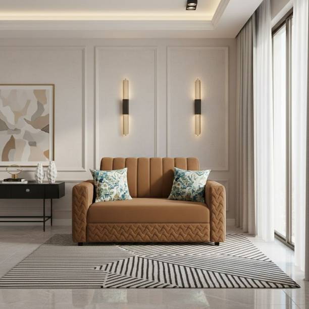 WAKESURE Premium Quality Velvet Fabric 2 Seater Sofa