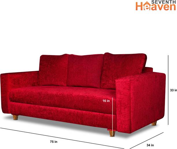 Seventh Heaven Rio 3 Seater Sofa, Extra Spacious, Chenille Molfino Fabric: 1 Year Warranty Fabric 3 Seater  Sofa