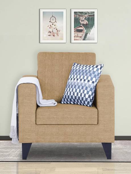 KDDecor Solid Wood Framed Upholstered One Seater Fabric Sofa For Living Room | Office | Fabric 1 Seater  Sofa