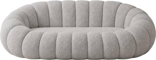 bloo mart Modern 3 Seater Sofa for Living Room - Light Gray Fabric 3 Seater  Sofa