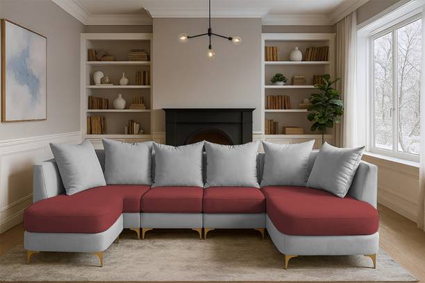 Casaliving Zoe Solid Wood 8 Seater  Sofa