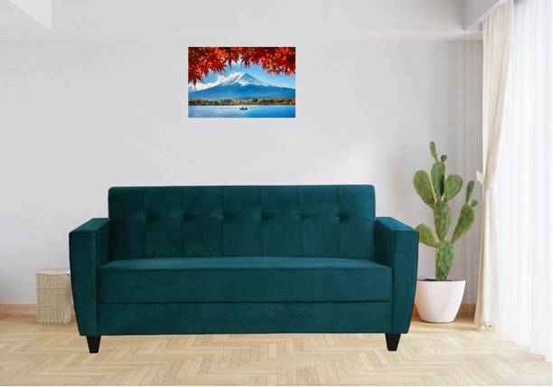 LIVEWELL Premium Quality Velvet Fabric 3 Seater  Sofa
