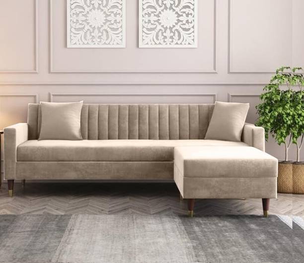 Carftjar Fabric 'L' Shaped Four Seater Sofa For Living Room/ Office/ Guest Room || Fabric 4 Seater  Sofa