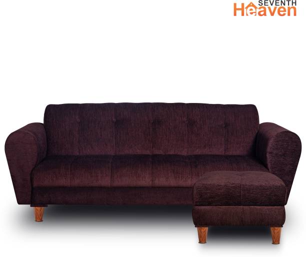 Seventh Heaven Milan 4 Seater Sofa with Ottoman, Chenille Molfino Fabric: 3 Year Warranty Fabric 4 Seater  Sofa