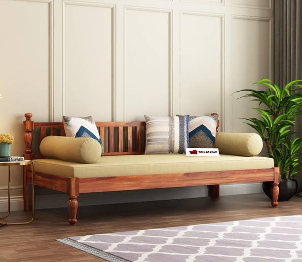 NATRAJ ART & CRAFT Solid Sheesham Wood Three Seater Sofa For Living Room/ Office/ Waiting Room | Fabric 3 Seater  Sofa