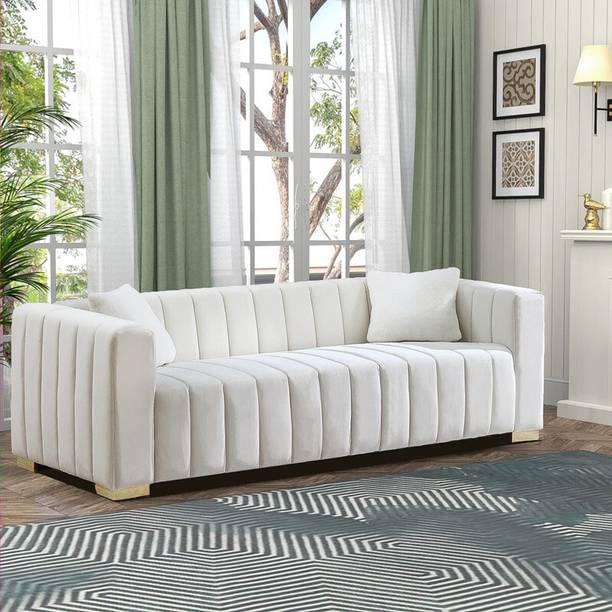 FRIENDS LIFE Clifford Modern Tufted Design Sofa 3 Seater Fabric 3 Seater Sofa