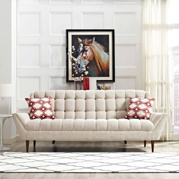 Soul Light Art 3 SEATER SOFA FOR LIVING ROOM GUEST ROOM FABRIC LEATHERETTE Leather 3 Seater  Sofa