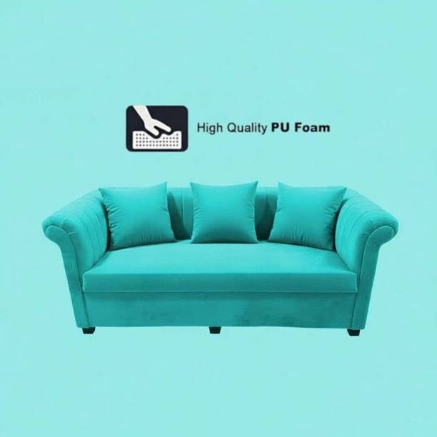 Sleep Art Comfortable Navy Blue 3 Seater Sofa | Durable Fabric | Perfect for Living Room Fabric 3 Seater  Sofa