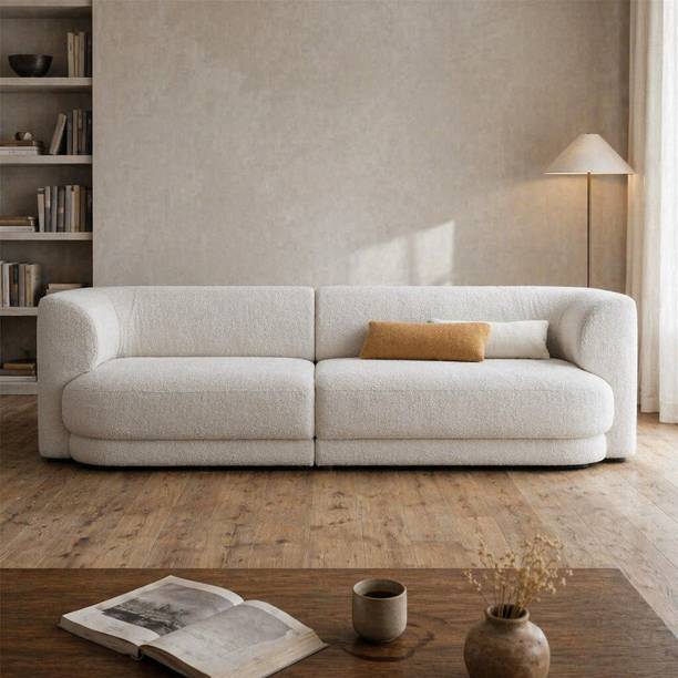 Oak&Loom Axis Softline Premium Upholstery Velvet Fabric 3 Seater Sofa