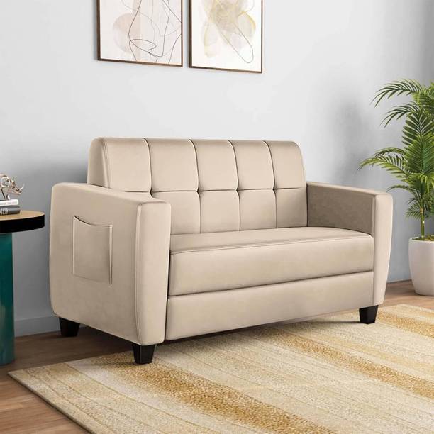 DUEX FURNITURE 2 Seater Sofa For Velvet Sofa Set Living Room Upholstery Sofa Set Home & Office Fabric 2 Seater Sofa