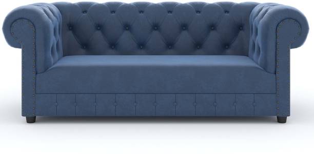 Decorhand Chesterfield 3-Seater Sofa -Plush Velvet, Deep Seating for Relaxation Fabric 3 Seater  Sofa