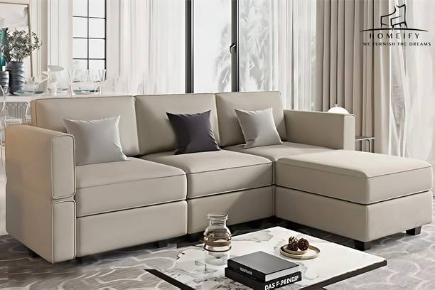 Homeify Skyler 4 Seater Sectional Sofa Set for Living Room Fabric 4 Seater  Sofa