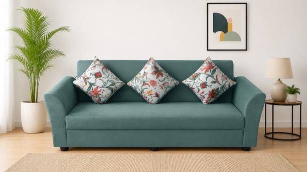 G-OMEN Axis Premium Seude Velvet Mosha Fabric 3 Seater  Sofa