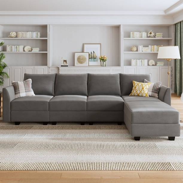 Apostate Estoria 5 Seater L shaped Sectional Sofa For Living Room Fabric 5 Seater  Sofa