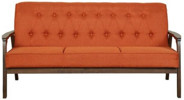 spacepanda Mist 3 Seater Sofa in Solid Wooden Frame for Home, Living Room, Office Fabric 3 Seater Sofa