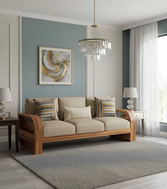 LAXMIF rounde sheesham wood sofa set 3 seater Solid Wood 3 Seater  Sofa