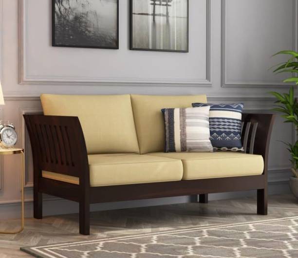 Ratandhara Furniture Solid Sheesham Wooden 3 Seater Sofa for Living Room | Fabric 2 Seater  Sofa