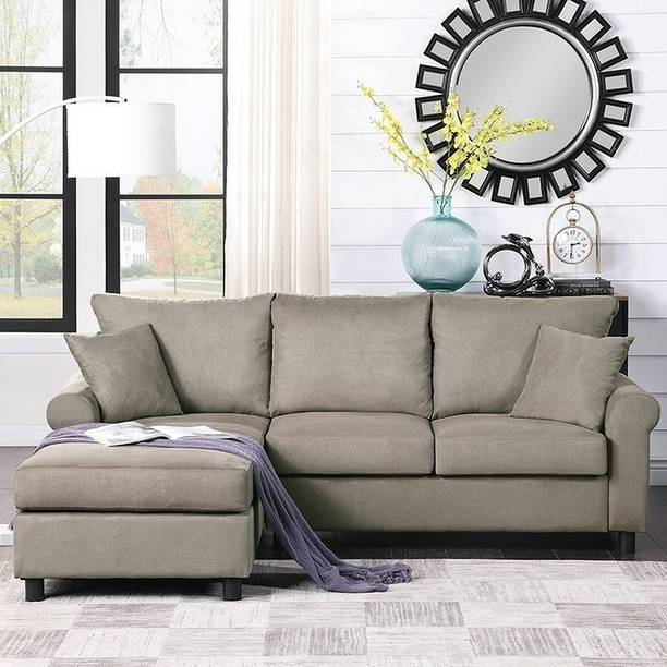 Apostate Bastoam 3 Seater L shaped Sectional Sofa For Living Room Fabric 3 Seater  Sofa