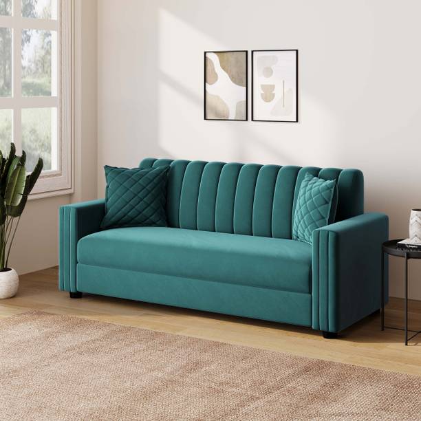 Living Things Milan Velvet Fabric 3 Seater Sofa