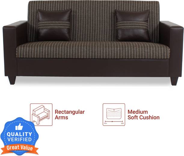 फ्लिपकार्ट परफेक्ट होम्स Crete Leatherette and कपड़ा सोफ़ा