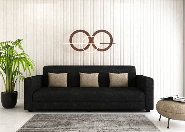 Flipkart Perfect Homes Molfino Fabric Sofa with Cushions for Living Room Office & Hotel Furniture Fabric 3 Seater  Sofa